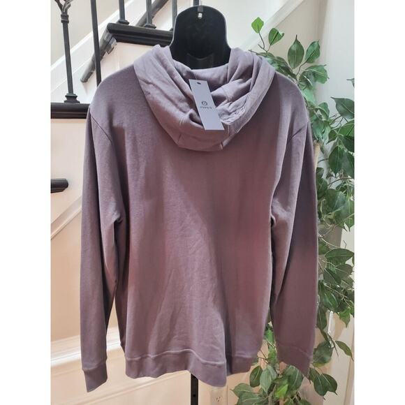 Mono B Mens Gray Solid 100% Cotton Drawstring Regular Fit Long Sleeve Hoodie - Picture 3 of 12